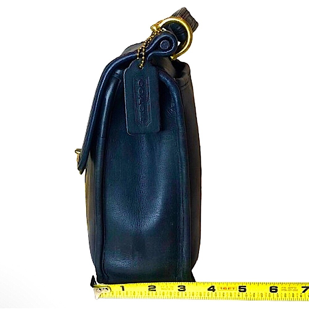 Vintage COACH WILLIS Navy Blue Glove Tanned Leather Shoulder Bag Pre-94 9927 COA - Picture 9 of 17
